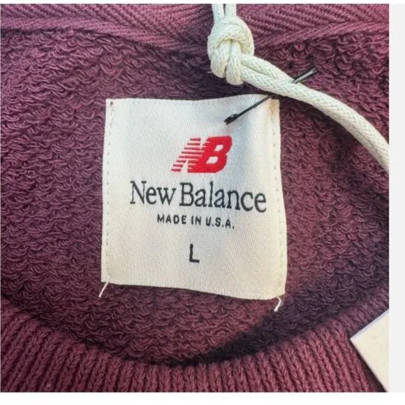 New Balance Men's MADE in USA Core Crewneck Sweatshirt MT21541NBY NB BURGUNDY